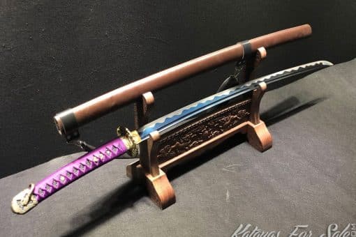 Samurai Katana 1060 Carbon Steel with Blue Acid Dye