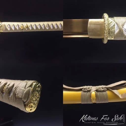 Samurai Katana T10 Clay Tempered Steel with Gold Blade - Image 5