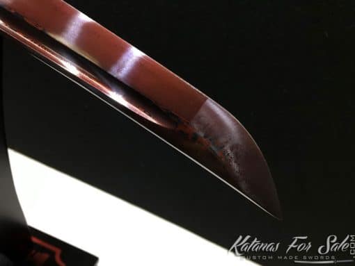 Wakizashi Sword 1095 Folded Carbon Steel with Red Acid Dye - Image 8