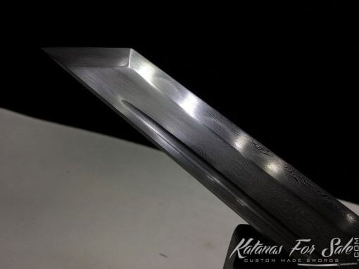Straight Tanto blade T10 Folded Clay Tempered Steel with Kiriha Zukuri Kissaki - Image 11