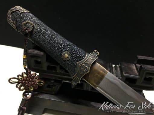 Straight Tanto blade T10 Folded Clay Tempered Steel with Kiriha Zukuri Kissaki - Image 12