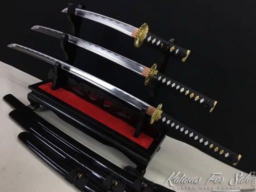 Katana, Wakizashi & Tanto Sword Set 1060 Carbon Steel - Image 2