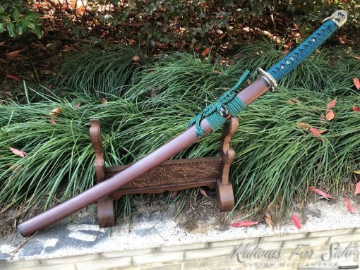 Katana Samurai Sword 1060 Carbon Steel with Red Acid Dye - Image 2