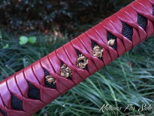 Katana sword T10 Clay Tempered Steel with Round Hamon and Hadori Polish - Image 7