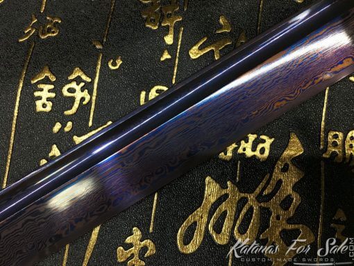 Shirasaya Ninjato 1095 Folded Steel with Purple Acid Dye - Image 4