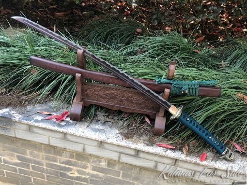 Katana Samurai Sword 1060 Carbon Steel with Red Acid Dye - Image 7