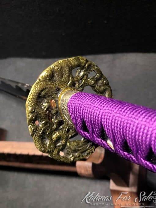 Samurai Katana 1060 Carbon Steel with Blue Acid Dye - Image 9