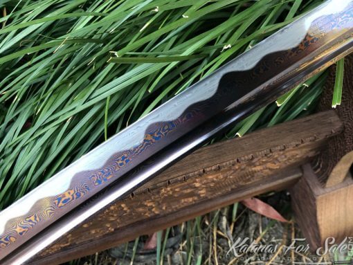 Katana Samurai Sword 1060 Carbon Steel with Red Acid Dye - Image 10