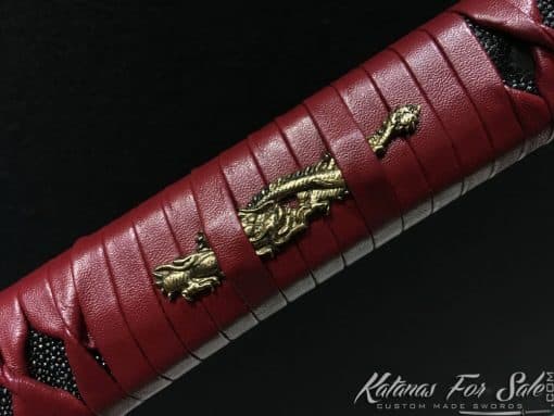 Katana T10 Clay Tempered Steel with Choji Hamon & Hadori Polish in Black - Image 11