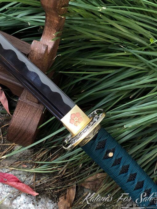 Katana Samurai Sword 1060 Carbon Steel with Red Acid Dye - Image 13