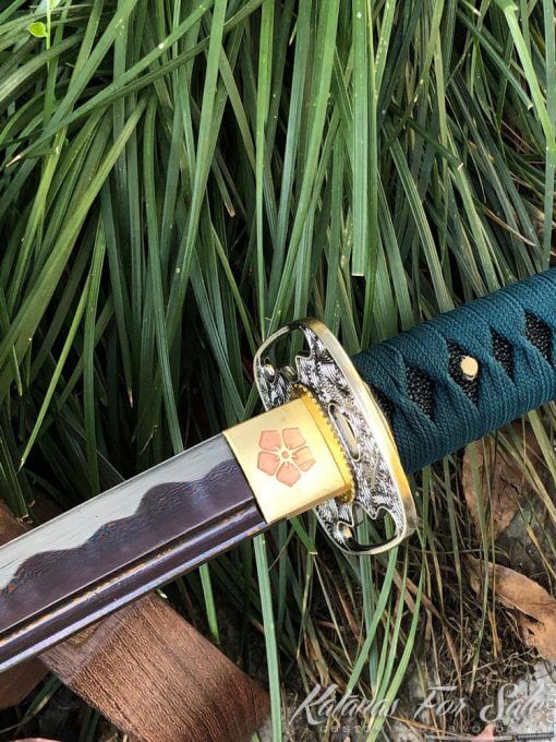 Katana Samurai Sword 1060 Carbon Steel with Red Acid Dye - Image 14