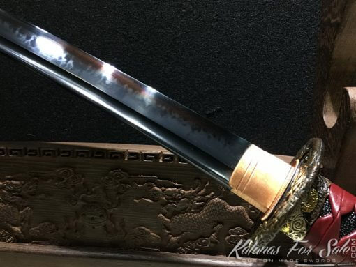 Katana T10 Clay Tempered Steel with Choji Hamon & Hadori Polish in Black - Image 13