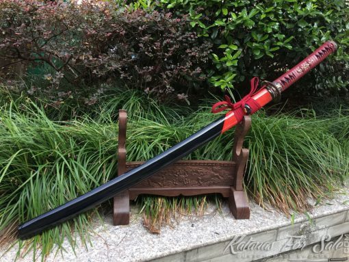 Katana T10 Clay Tempered Steel with Choji Hamon & Hadori Polish in Black - Image 7