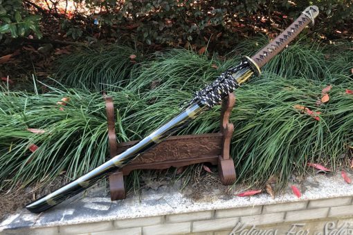 Handmade Katana 1060 Carbon Steel with Gold Acid Dye