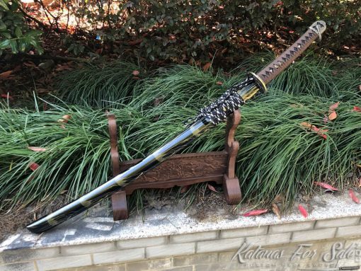 Handmade Katana 1060 Carbon Steel with Gold Acid Dye