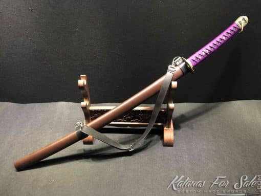 Samurai Katana 1060 Carbon Steel with Blue Acid Dye - Image 3