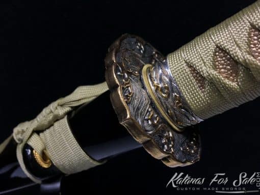 Functional Katana T10 Folded Clay Tempered Steel with Feather Hadori Polish - Image 2