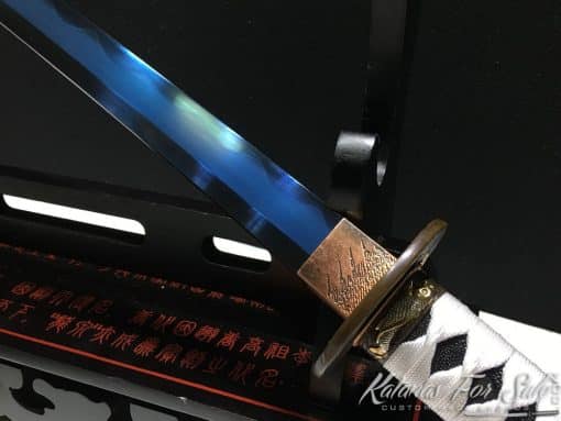 Battle Ready Blue Blade Katana T10 Clay Tempered with Hadori Polish - Image 2