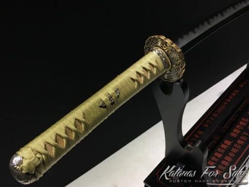 Functional Katana T10 Folded Clay Tempered Steel with Feather Hadori Polish - Image 15