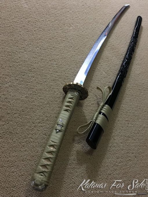 Functional Katana T10 Folded Clay Tempered Steel with Feather Hadori Polish - Image 17