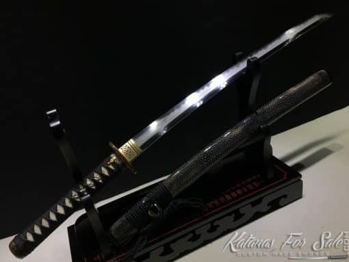 Duo Katana and Wakizashi Sword Set T10 Folded Clay Tempered Steel with Hadori Polish - Image 12