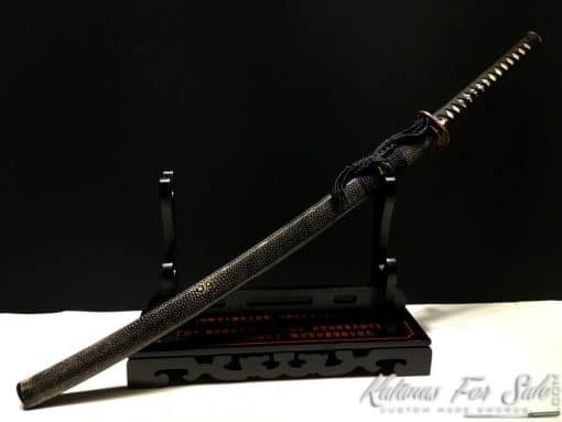 Duo Katana and Wakizashi Sword Set T10 Folded Clay Tempered Steel with Hadori Polish - Image 9