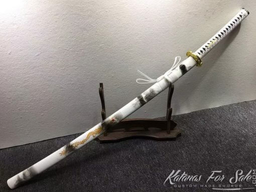 T10 Folded Clay Tempered Steel Samurai Katana sword with Feather Hadori Polish - Image 3