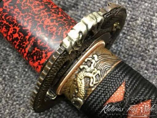Katana Samurai Sword T10 Folded Clay Tempered Steel with Hadori Polish - Image 12