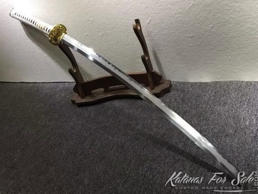 T10 Folded Clay Tempered Steel Samurai Katana sword with Feather Hadori Polish - Image 12