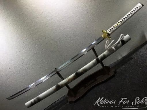 T10 Folded Clay Tempered Steel Samurai Katana sword with Feather Hadori Polish - Image 17