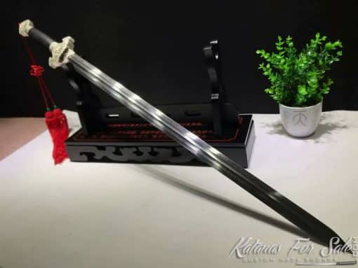 Chinese Jian Sword Made of 1095 Folded Carbon Steel - Image 4