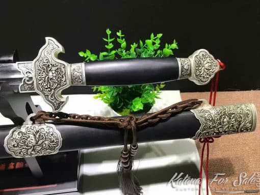 Chinese Jian Sword Made of 1095 Folded Carbon Steel - Image 5