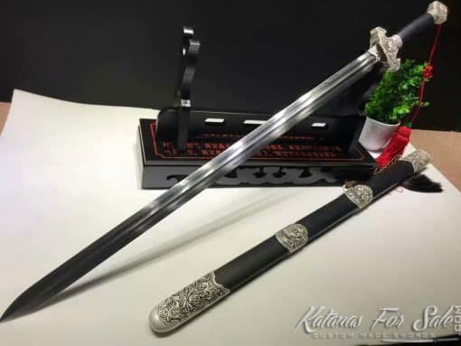 Chinese Jian Sword Made of 1095 Folded Carbon Steel