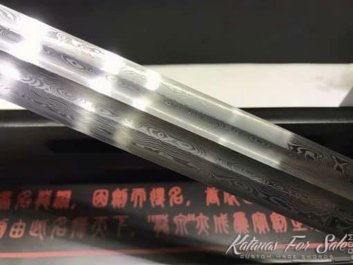 Chinese Jian Sword Made of 1095 Folded Carbon Steel - Image 7