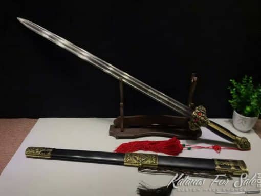 1095 Folded Carbon Steel Chinese Jian Sword - Image 12