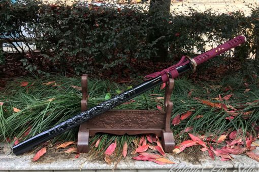 Ninja sword T10 Folded Clay Tempered Steel