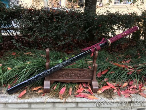 Ninja sword T10 Folded Clay Tempered Steel