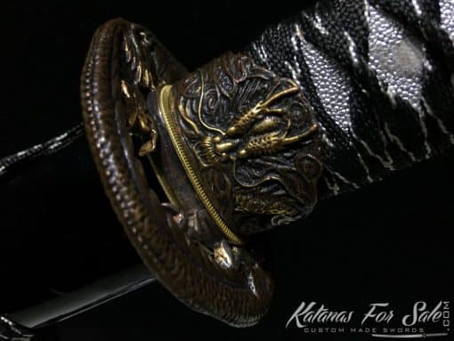 Ninjato Sword T10 Folded Clay Tempered Steel with Hadori Polish in Purple - Image 16