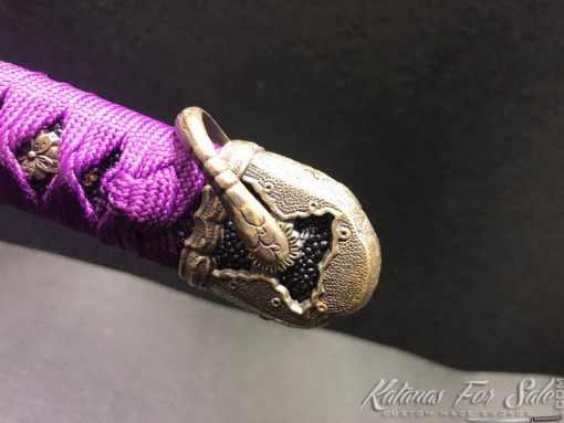 Samurai Katana 1060 Carbon Steel with Blue Acid Dye - Image 10