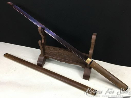 Shirasaya Ninjato 1095 Folded Steel with Purple Acid Dye - Image 7