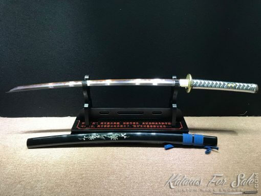 Handmade Katana T10 Folded Clay Tempered Steel with Hadori Polish & Purple Acid Dye - Image 12