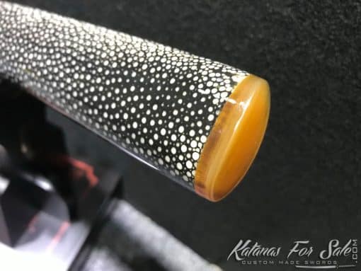 T10 Folded Clay Tempered Steel Katana with Feather Hadori Polish in Purple - Image 14