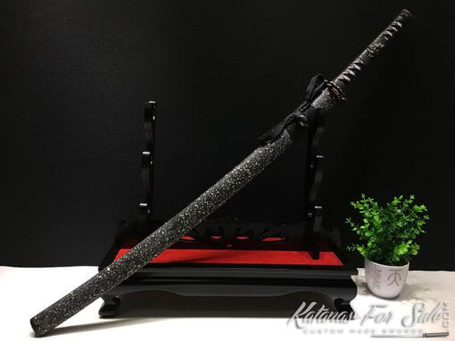 Samurai Katana sword T10 Clay Tempered Steel Choji Hamon with Hadori Polish & Black Acid Dye - Image 6