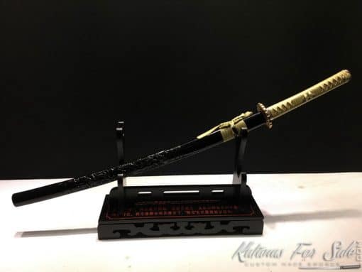 Functional Katana T10 Folded Clay Tempered Steel with Feather Hadori Polish - Image 20