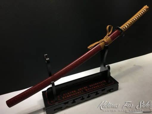 Katana T10 Clay Tempered Steel Red Leopard Saya - Image 4