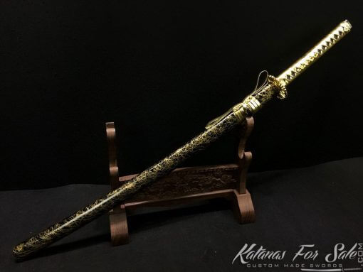 Katana blade T10 Clay Tempered Steel with Gold Acid Dye & O-Kassaki - Image 13