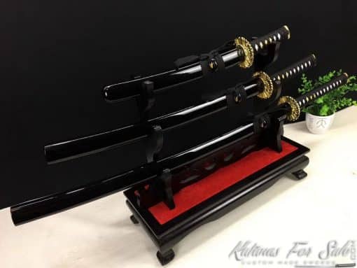 Katana, Wakizashi & Tanto Sword Set 1060 Carbon Steel - Image 6