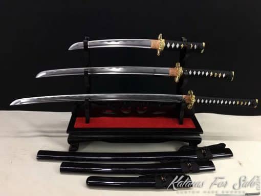 Katana, Wakizashi & Tanto Sword Set 1060 Carbon Steel - Image 5
