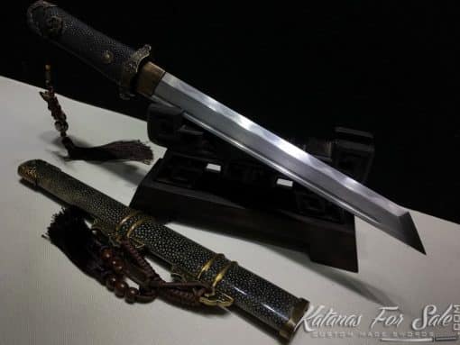 Straight Tanto blade T10 Folded Clay Tempered Steel with Kiriha Zukuri Kissaki - Image 3