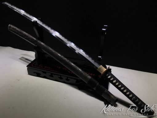 Duo Katana and Wakizashi Sword Set T10 Folded Clay Tempered Steel with Hadori Polish - Image 7
